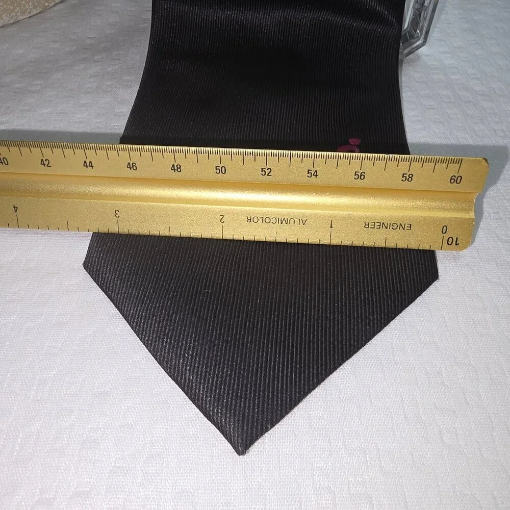KNOTS FOR HOPE BREAST CANCER AWARENESS TIE  MENS BLACK WITH PINK BOW